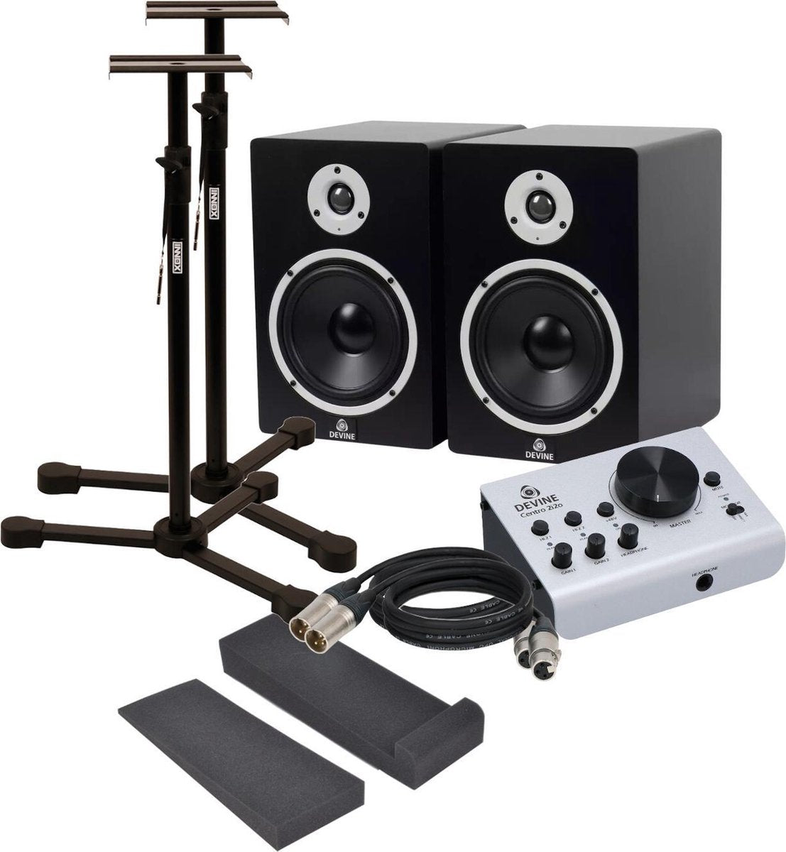 Devine Centro 2i2o monitor bundel met isolatie pads