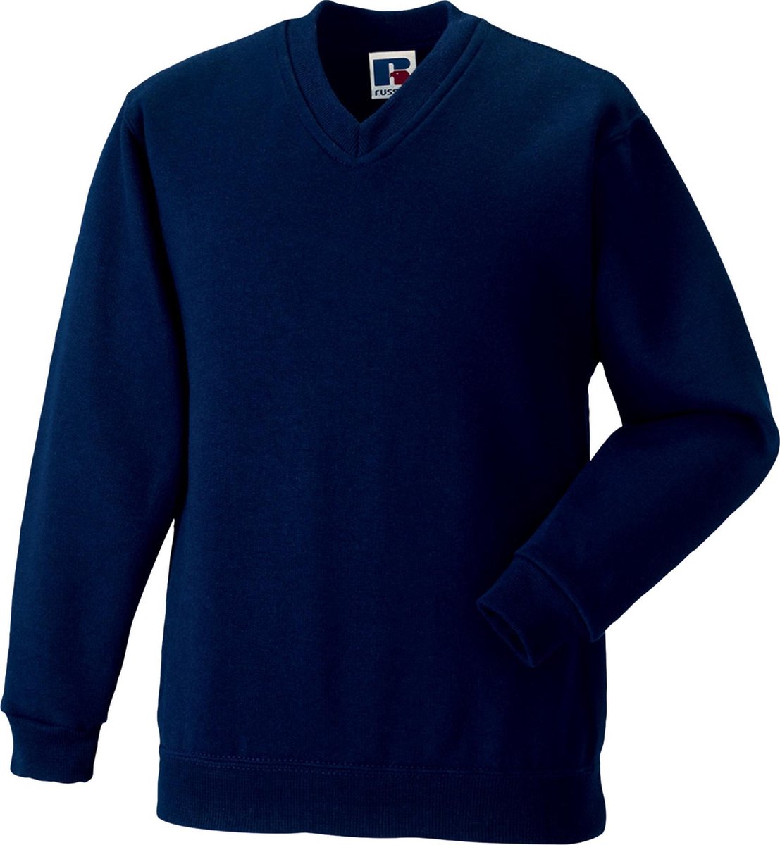 Russell Werkkleding V-hals Sweatshirt Top (Franse marine)