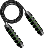 Beeletix Professioneel Verstelbaar Springtouw - Speedrope - Geschikt voor Kinderen en Volwassenen - Sport - Fitness - Boksen - Krachttraining & Crossfit - Zwart/Groen
