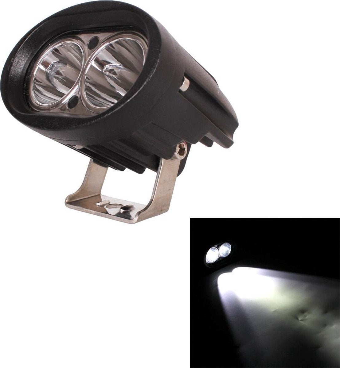DC 9-32V 20W 2000LM 6500K IP68 Waterdichte voertuigauto Boot Marine Externe Werklichten Noodverlichting 30 Graden Spot Light LED Autobollen met 2 Intense CREE LED-verlichting (Wit Licht)