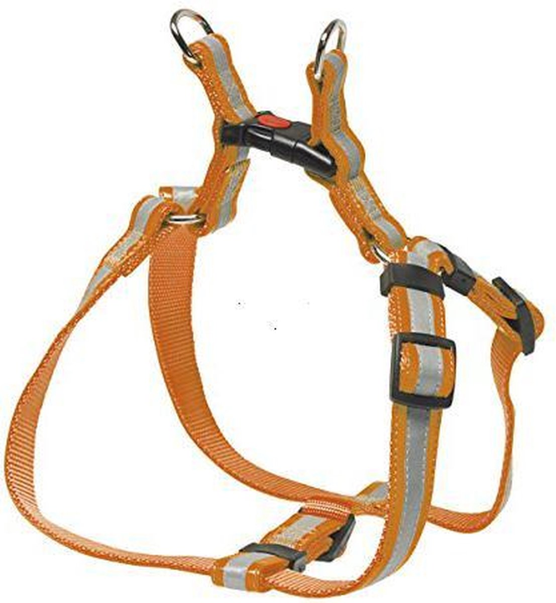 CHAPUIS SELLERIE SLA363 Pettorina regolabile riflettente per cani - Collare in similpelle arancione - Larghezza 25 mm - Lunghezza 60-70 cm - Misura L