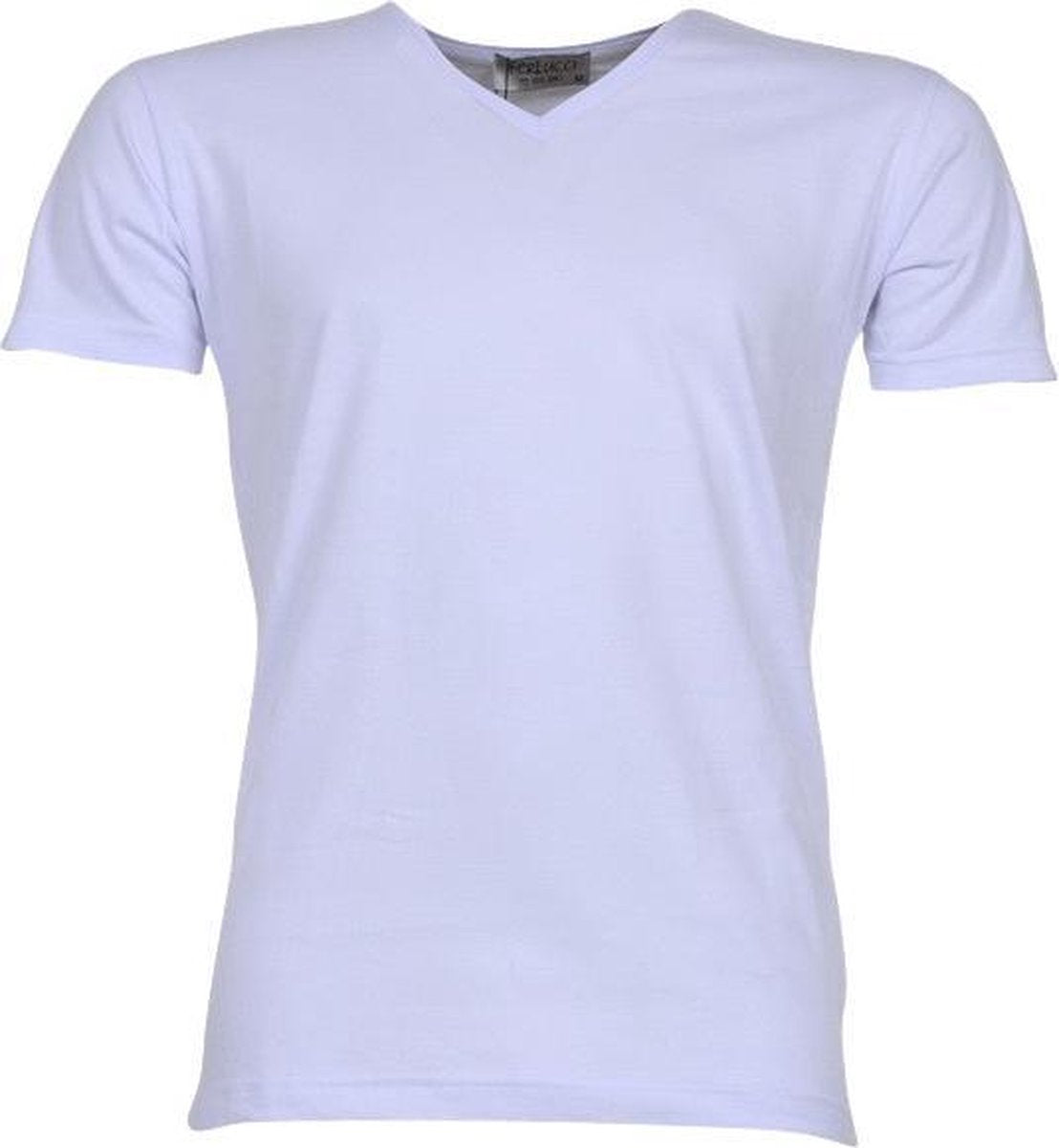 Ferlucci - Basic Effen Heren T-Shirt - V-hals - wit