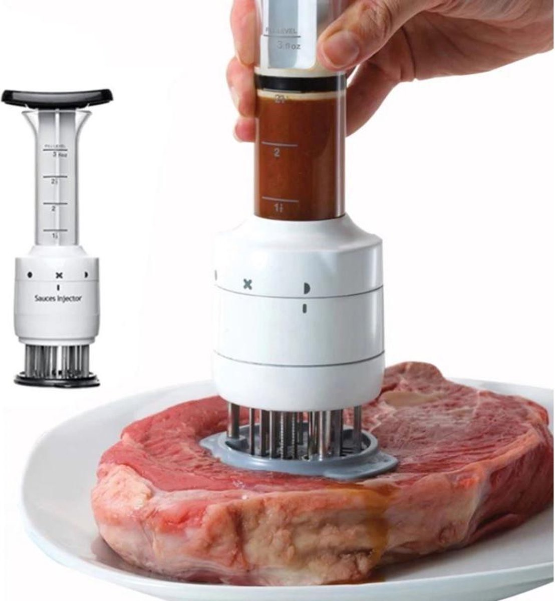 Marinade Injectiespuit XXL - BBQ Injectiespuit - BBQ Accesoires - Keukentool - Meat Injector - RVS
