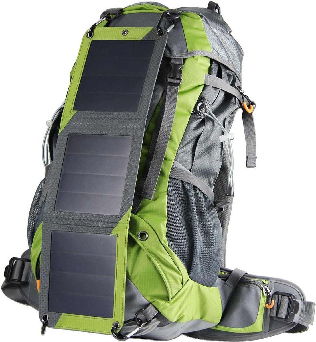 BBWC Backpack - Rugzak - 42 Liter - met zonnepaneel Powerbank - Regenhoes