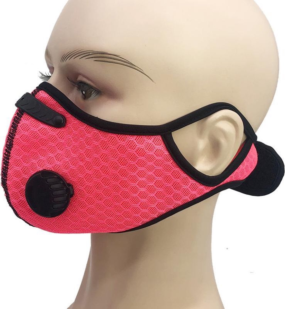 MaxedMore - Sportmasker- mondmasker voor sport - wasbaar - herbruikbaar - Fluorescent Pink- met filter - gezichtsmasker - om te sporten