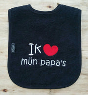 Zwarte slab met "Ik hou van mijn papa's"