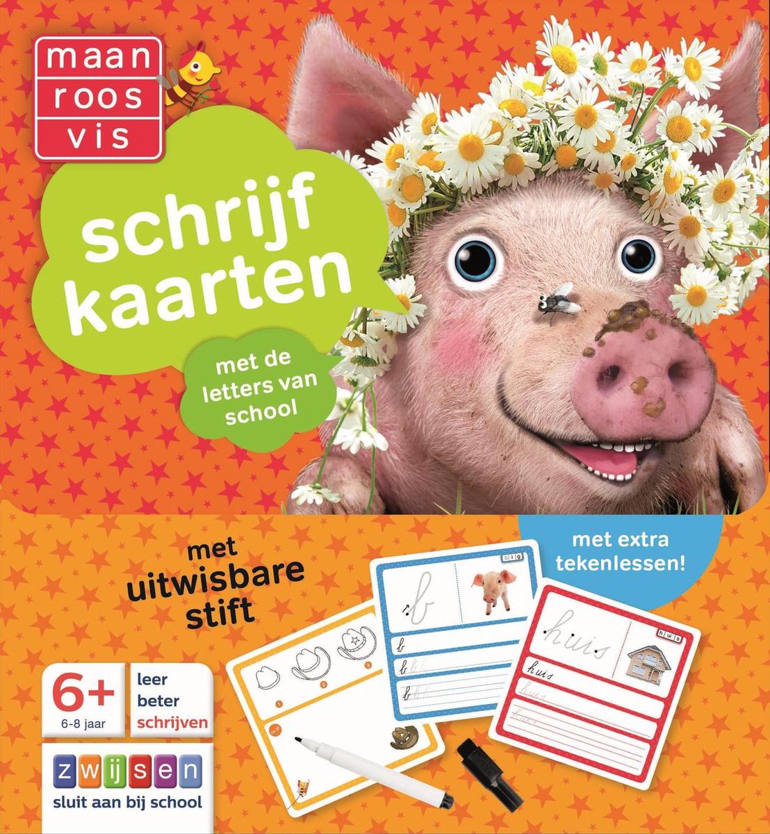 Zwijsen Maan roos vis schrijfkaarten