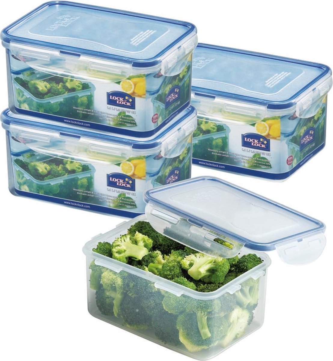 Lock&Lock Vershoudbakjes | Bewaardozen voedsel - Set van 4 Stuks - 1