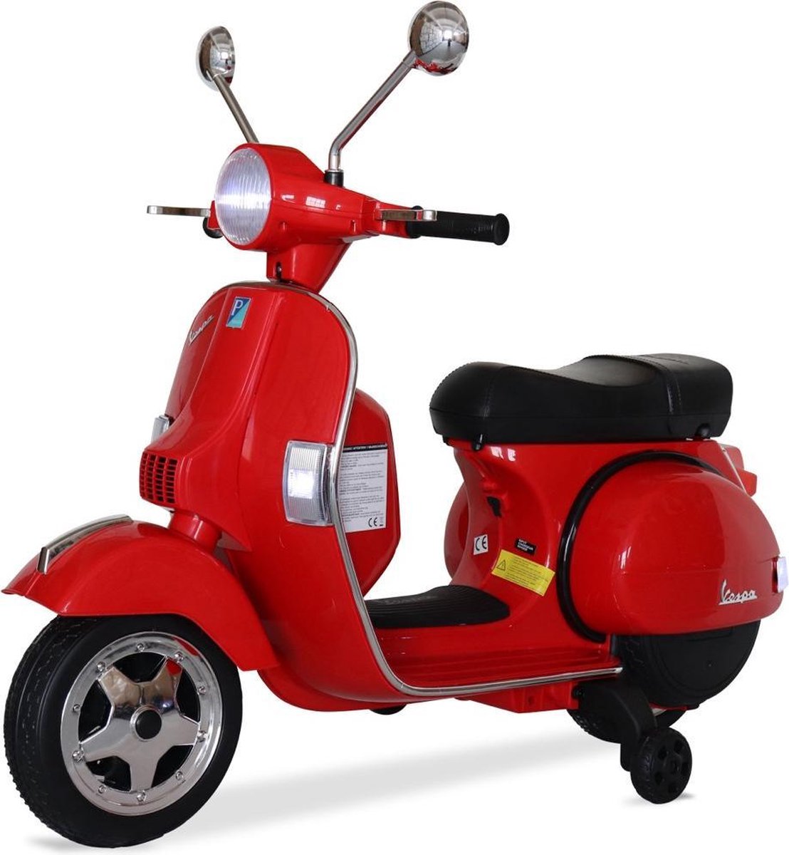 Vespa Elektrische Kinderscooter - Accu Scooter - 6V Accu - Sterke Accu - Afstandbediening - Rood