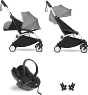 Babyzen YOYO² buggy COMPLEET / FULL SET 0+ en 6+ grijs frame wit incl. YOYO² BeSafe autostoel zwart