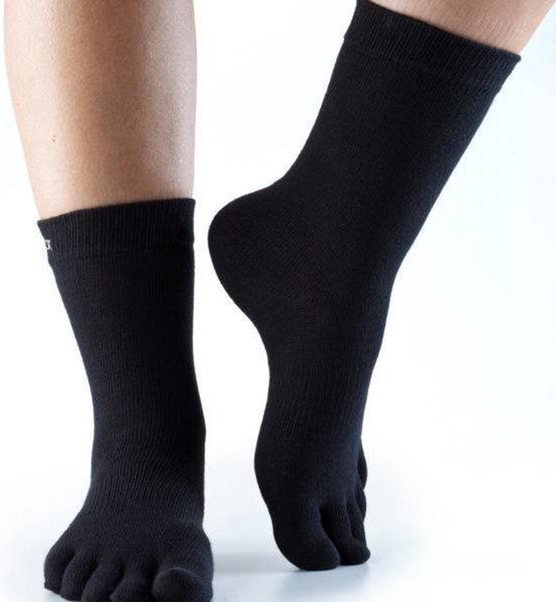 TeenSokken ToeSox Casual Crew Fishnet - zwart
