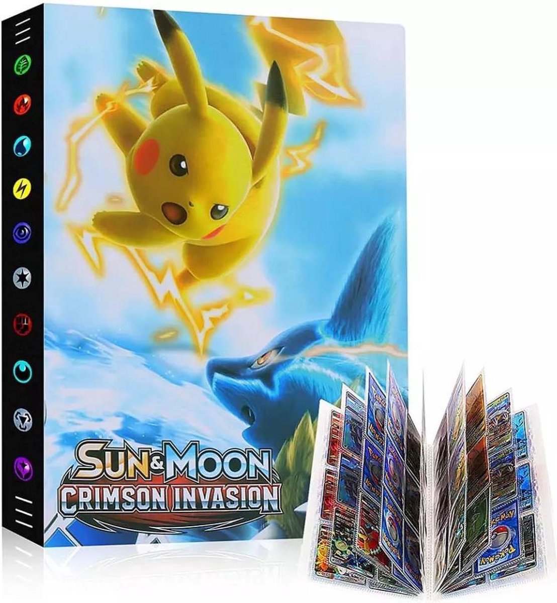 EverToys Verzamelmap - 432x kaarten - 9 pocket - Map voor Kaarten - Pokemon -  A4 - Speelgoed - Binder - Card Sleeves - Verjaardag - Album - Soon and Moon