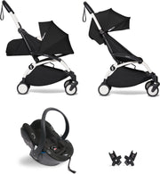 Babyzen YOYO² buggy COMPLEET / FULL SET 0+ en 6+ zwart frame wit incl. YOYO² BeSafe autostoel zwart