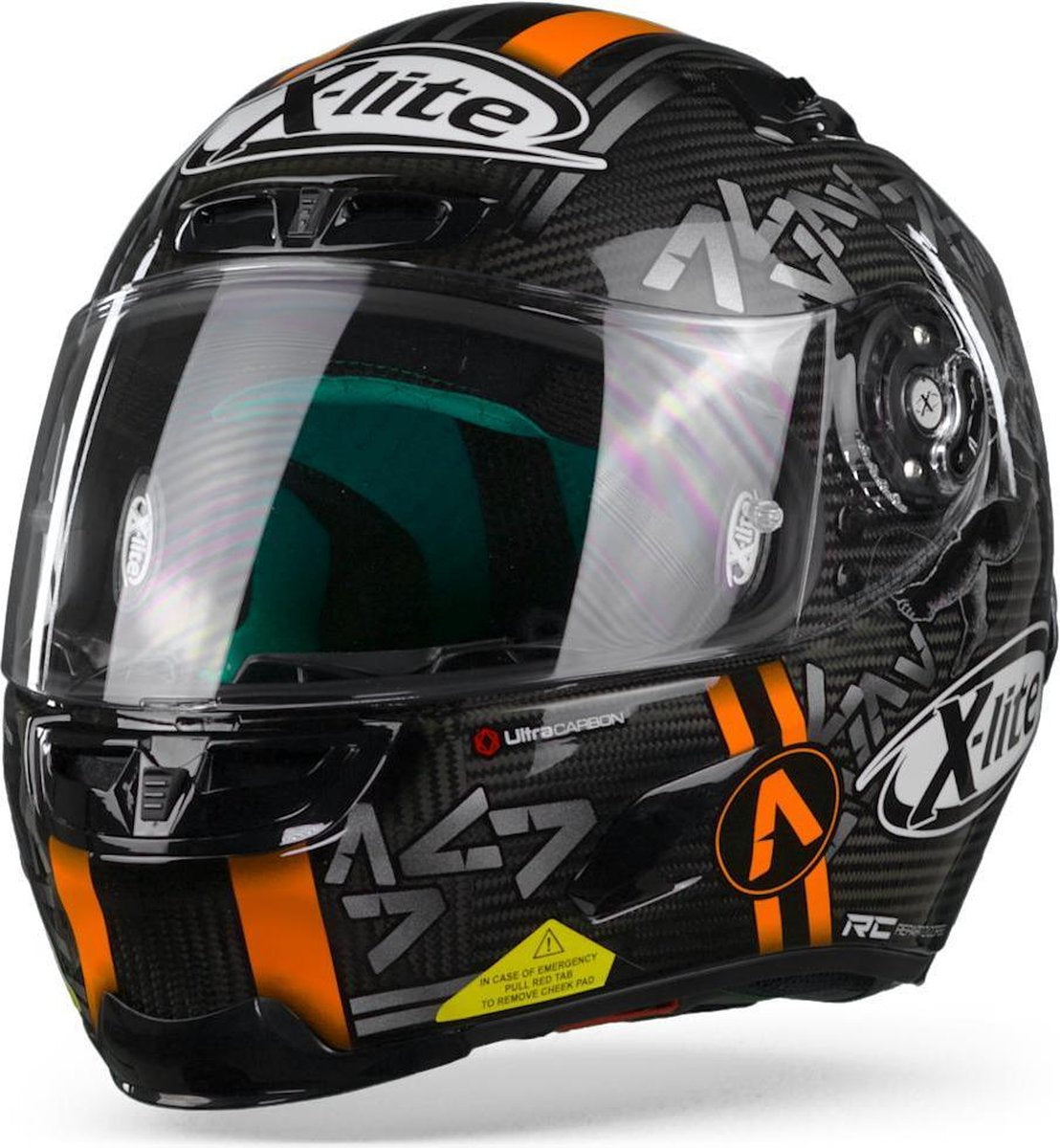 X-Lite X-803 Ultra carbon 52 Canet Carbon Black Anthracite Orange  Integraalhelm - Motorhelm - Maat M