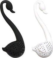 Thee-ei Zwaan Wit en Zwart - 1 witte en 1 zwarte - voor losse thee - theefilter / theezeef