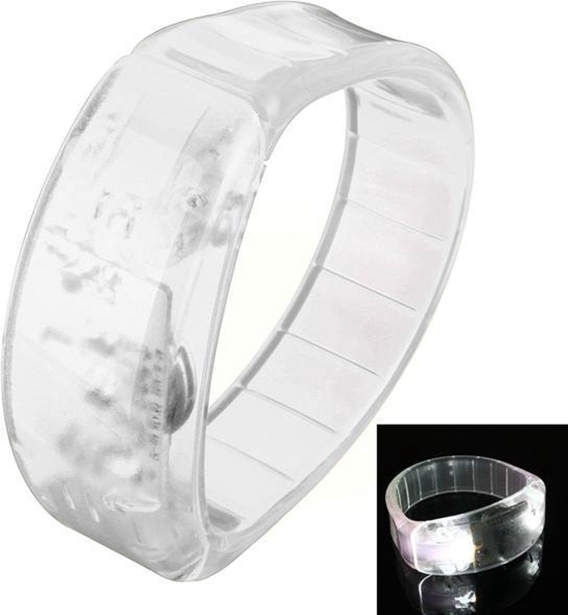 LED armbandje sound activated Wit