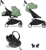 Babyzen YOYO² buggy COMPLEET / FULL SET 0+ en 6+ peppermint frame wit incl. YOYO² BeSafe autostoel zwart