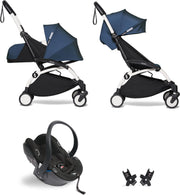 Babyzen YOYO² buggy COMPLEET / FULL SET 0+ en 6+ navy AirFrance frame wit incl. YOYO² BeSafe autostoel zwart