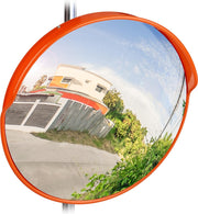 relaxdays verkeersspiegel 45 cm - industriespiegel - veiligheidsspiegel rond - convexe rood