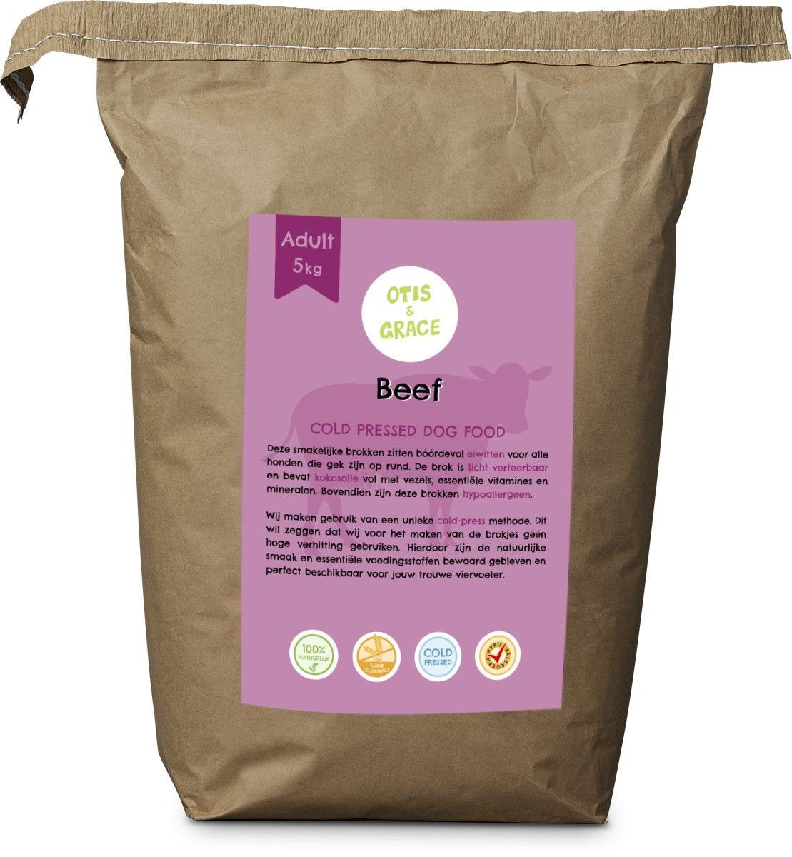 Otis & Grace - Beef Adult - Koudgeperst - Hondenvoer 15kg
