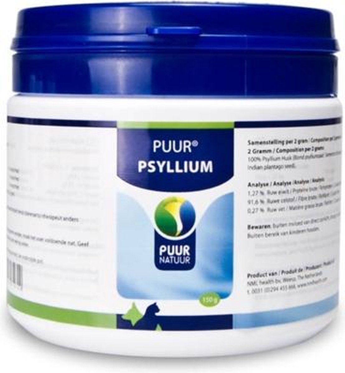 Puur natuur psyllium hond en kat - 150 gr - 1 stuks