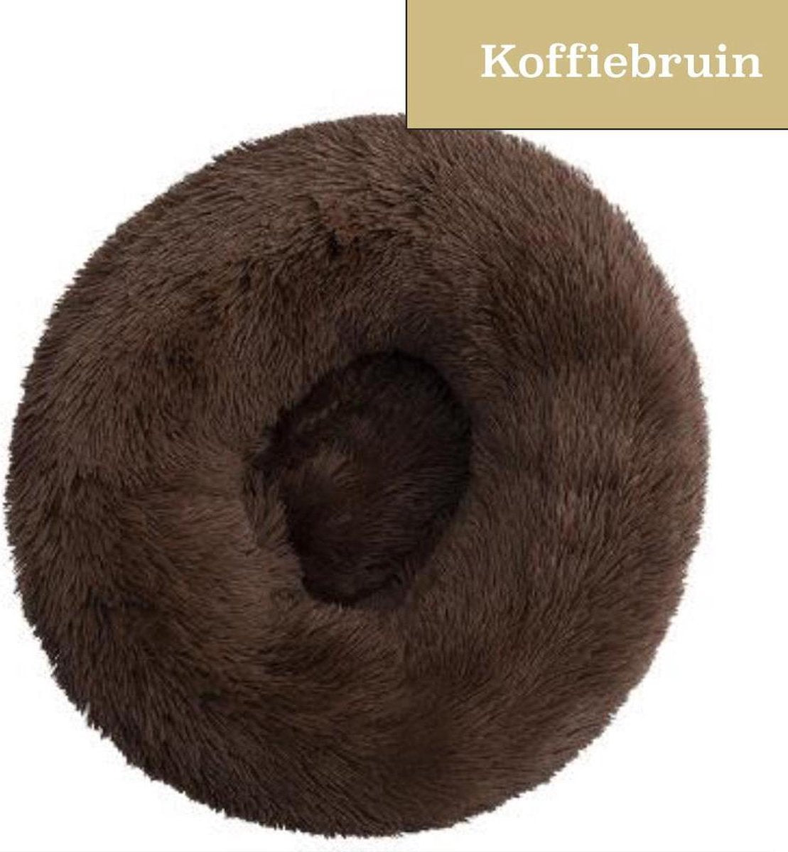 Fluffies - Donut Hondenmand 4XL - Koffiebruin - 120 CM - Zacht en Fluffy - Wasbaar en Antislip