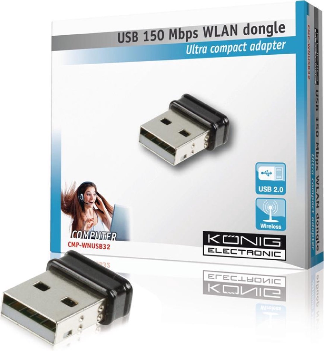 König - Draadloze USB 2.0 Netwerkadapter 150 Mbps