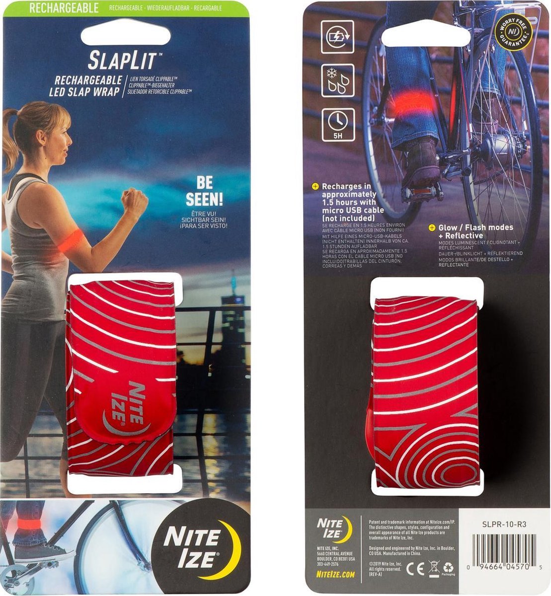 Nite Ize - SlapLit - Reflecterende armband - rood