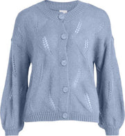 VILA Dames 14068815 SOUTA L/S BOAT NECK KNIT TOP Kentucky blue Trui - Maat XS