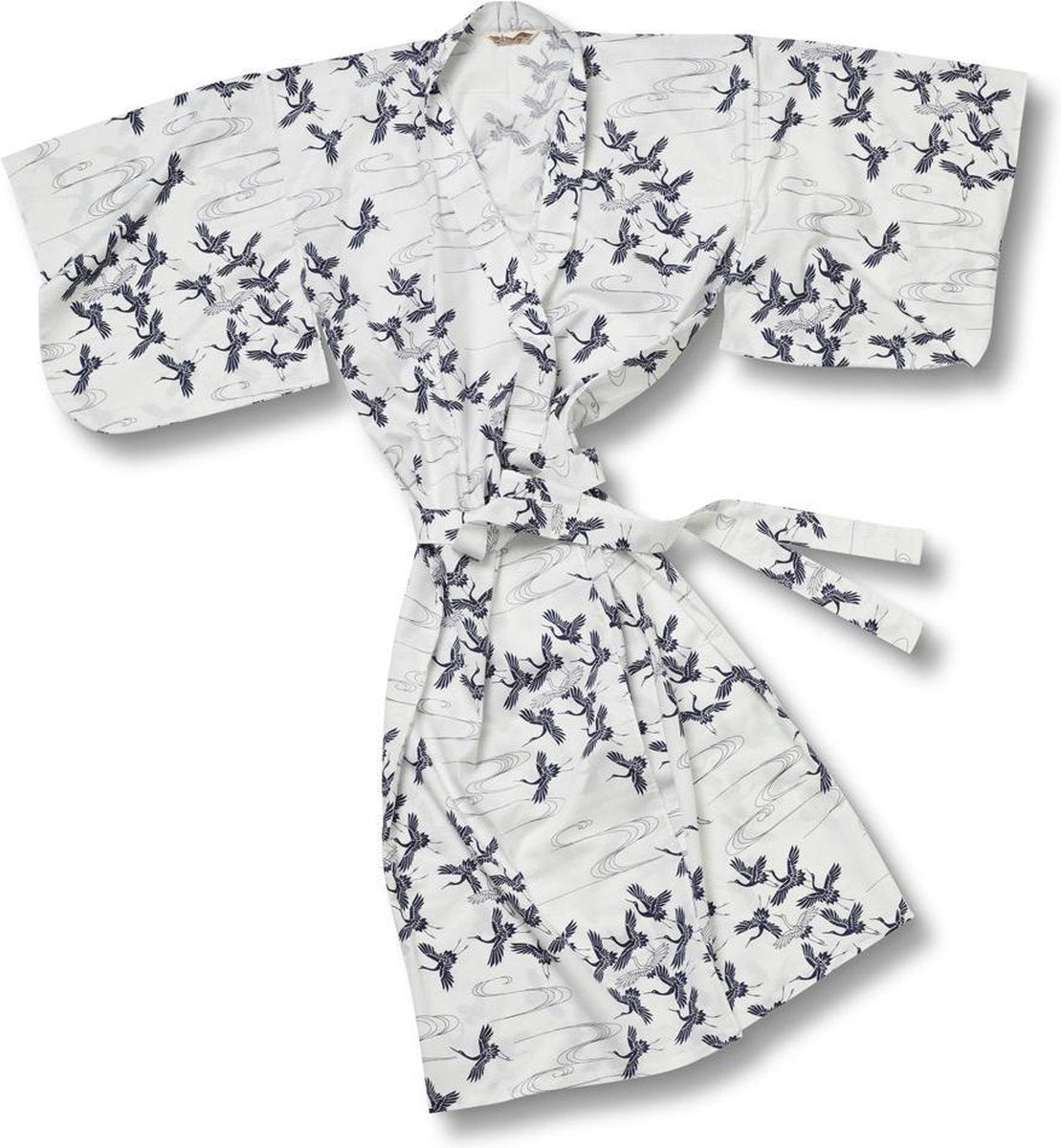 TA-HWA Japanse Kimono Yukata Blauwwit Kraanvogels Dames One Size