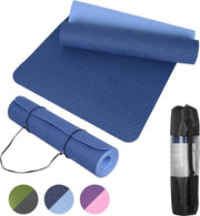 Fuegobird  Yoga Mat Tweekleurige serie - donkerblauw&lichtblauw - 183 x 61 x 0.6 cm