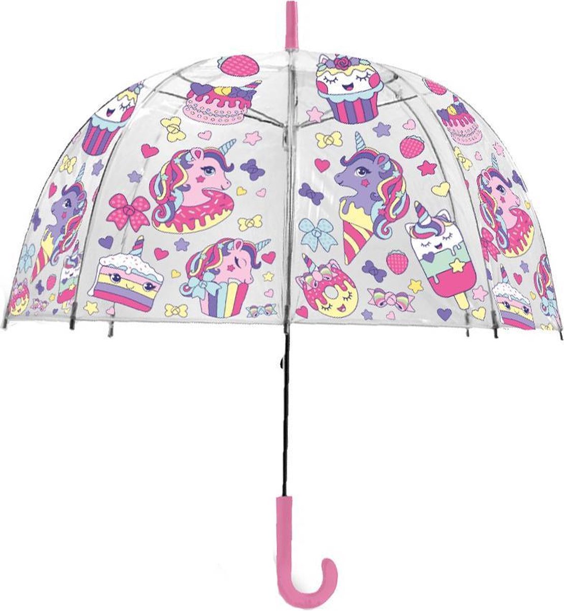 Kinderparaplu - Unicorn Kinderparaplu - Disney Cupcake Kinderparaplu - Paraplu - Paraplu kopen - Paraplu kind - Paraplumerk - automatische paraplu - Kinder paraplu - Paraplu - Disney Transparant