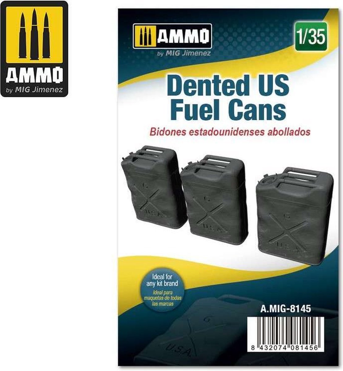 1:35 AMMO MIG 8145 Dented US Fuel cans  Resin onderdeel