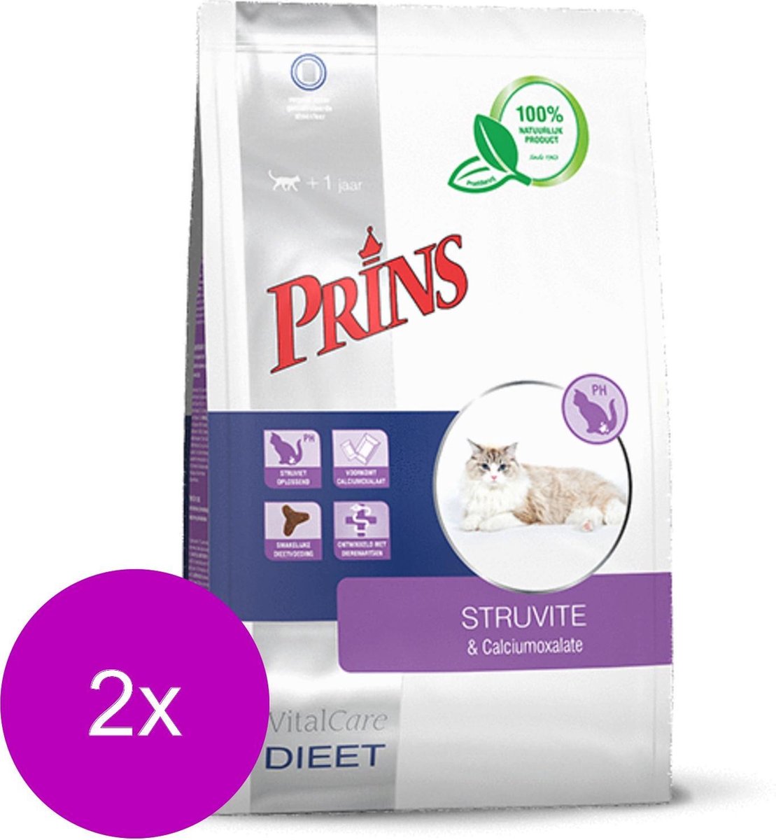 Prins Vitalcare Struviet Calcimoxola - Kattenvoer - 2 x 1.5 kg