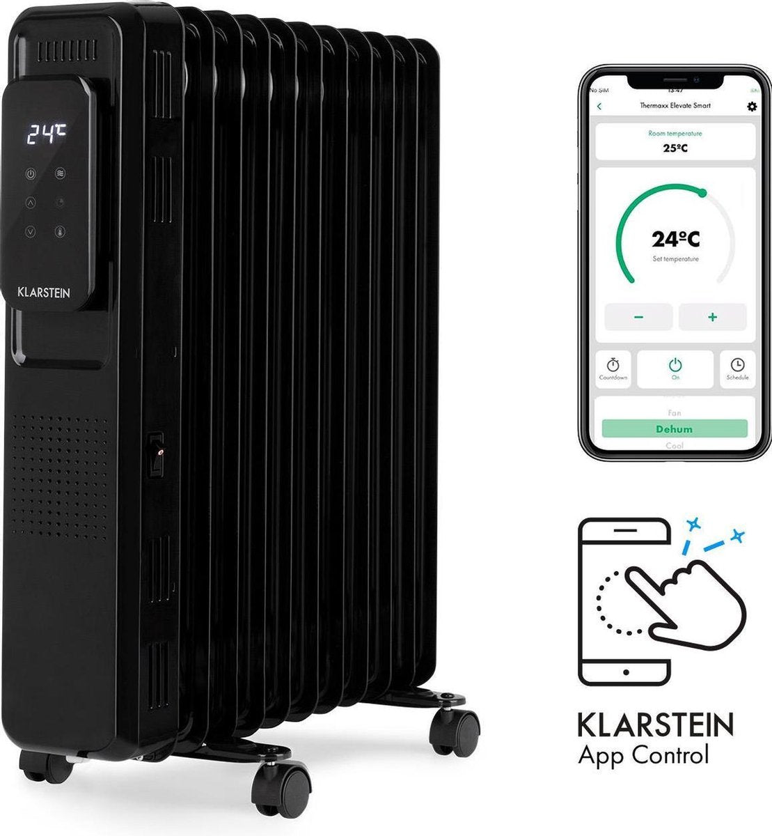 Thermaxx Elevate Smart olieradiator 2720W 7-35° C 24h-timer zwart