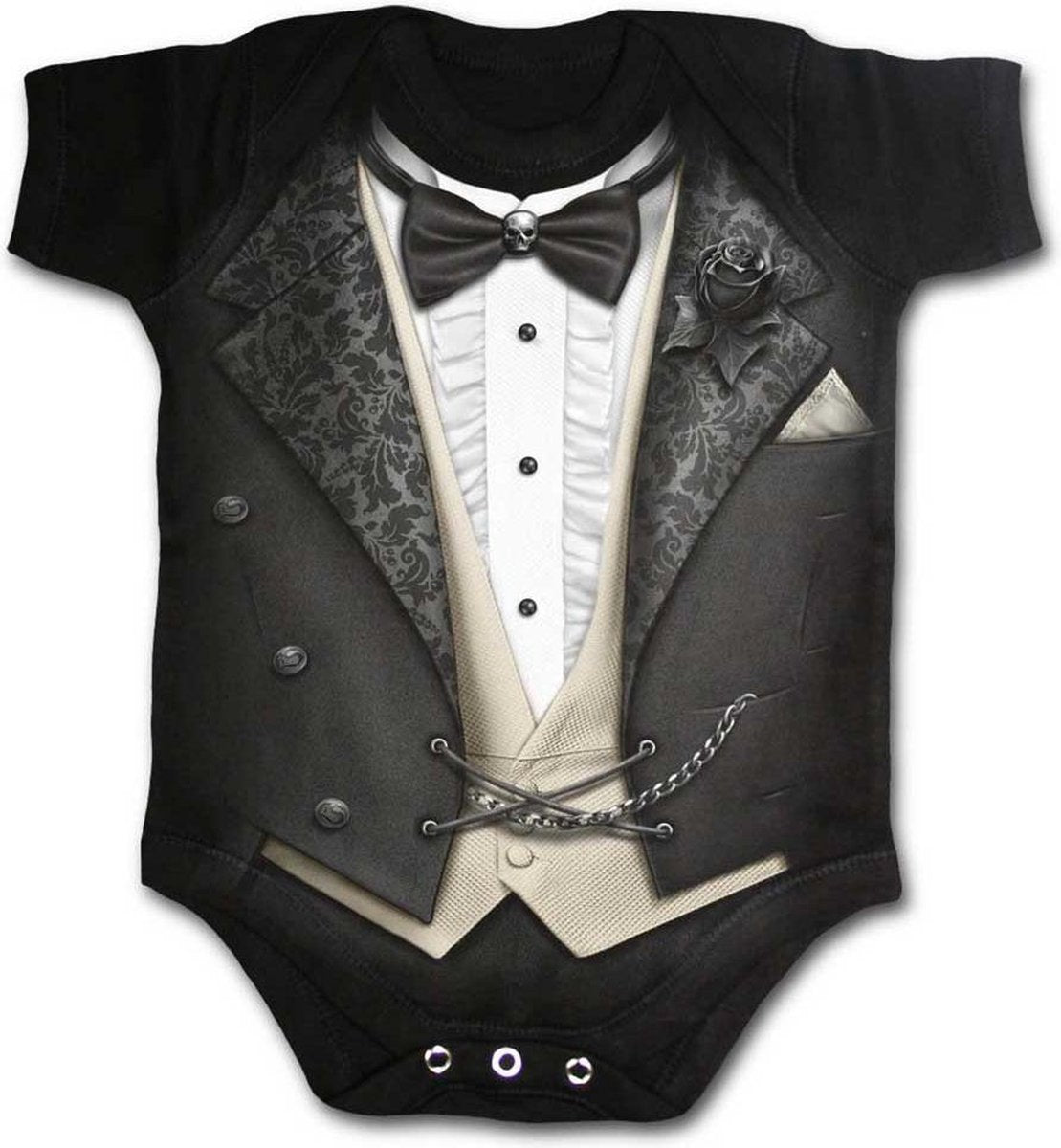 Spiral Romper baby -S- TUXED Zwart