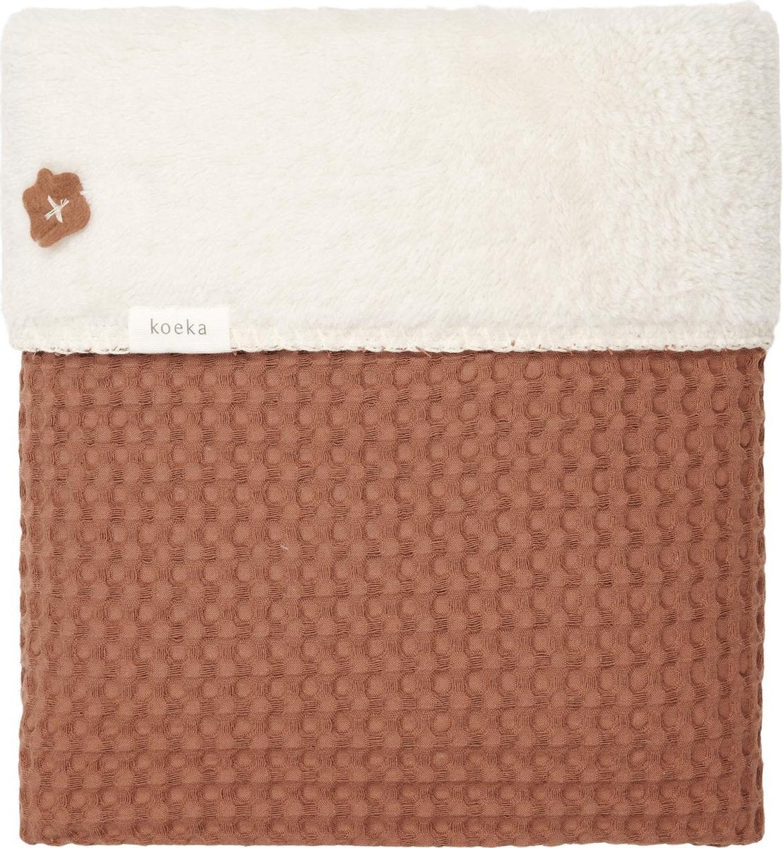 Koeka Wiegdeken wafel/teddy Oslo - hazel/pebble 75x100cm