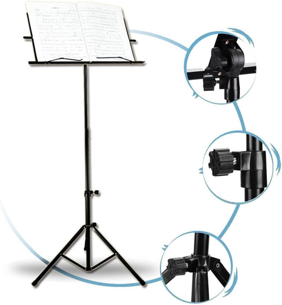 ForDig - Opklapbare Muziekstandaard - Lessenaar voor bladmuziek - Inclusief Tas met schouderband