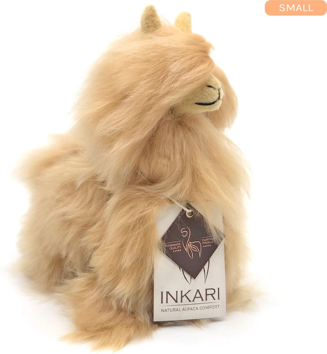 Suri - Alpaca Knuffel - Gold - 23 cm - Alpacawol - Handgemaakt