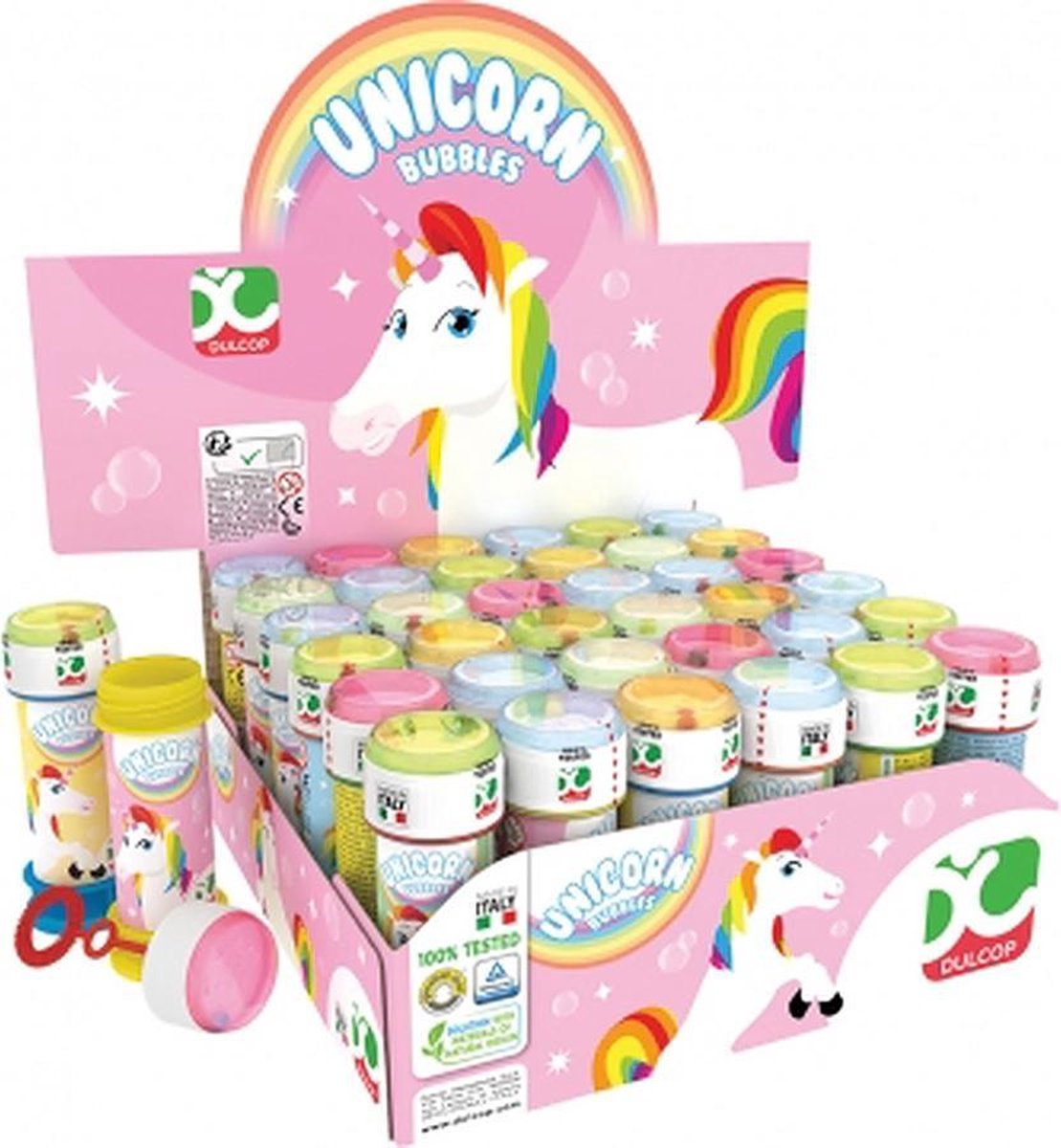 TimeCares Bellenblaas - Eenhoorn - Spel - Sport - Outdoor - Buitenspelen - Hypoallergeen vrij - Kathon vrij - 60 ml - 36 stuks