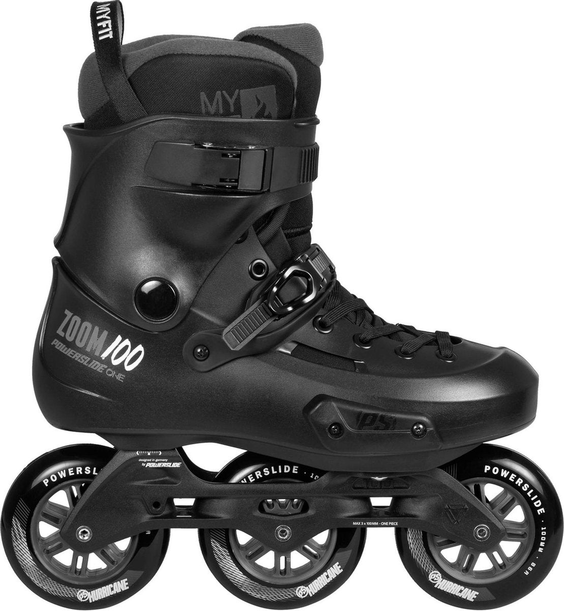 Powerslide Inlineskates Zoom Pro 100 Fiberglass Zwart Mt 39-40