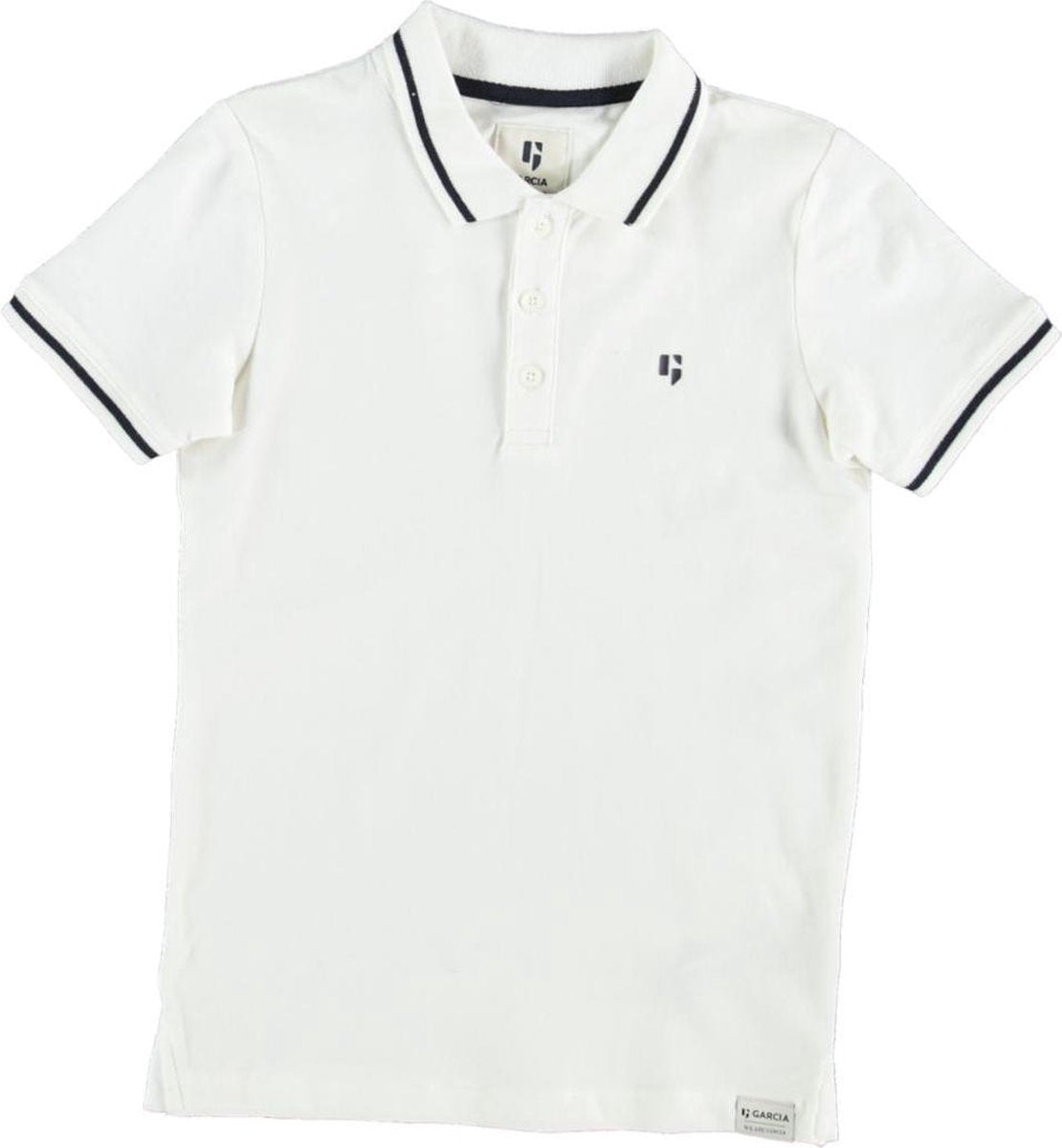 Garcia off white stretch polo - jongen - Maat 128