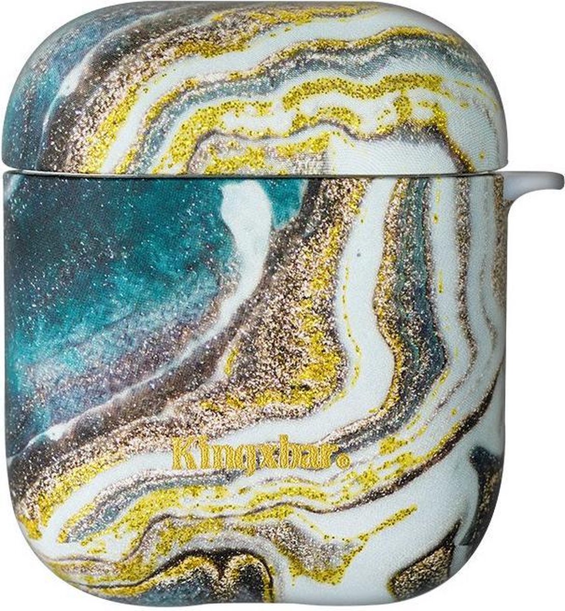 Kingxbar AirPods Case Siliconen Beschermdoosje voor AirPods 1/2 -  Goud Marmer