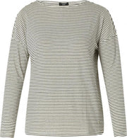 YESTA Henrietta T-shirt - Cream/Black - maat 0(46)