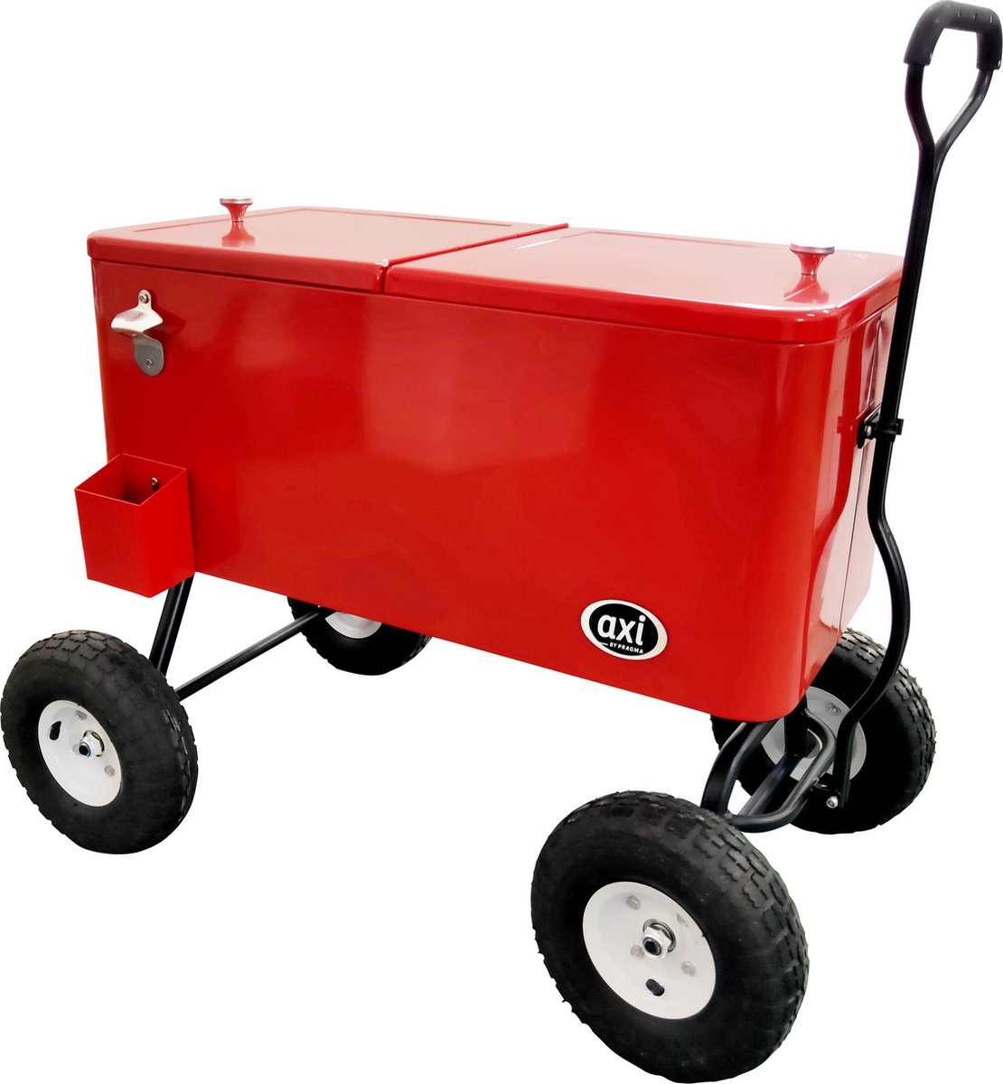 AXI Bolderwagen Cooler Rood - Koeler - 76L inhoud - Koelbox met aftapkraan