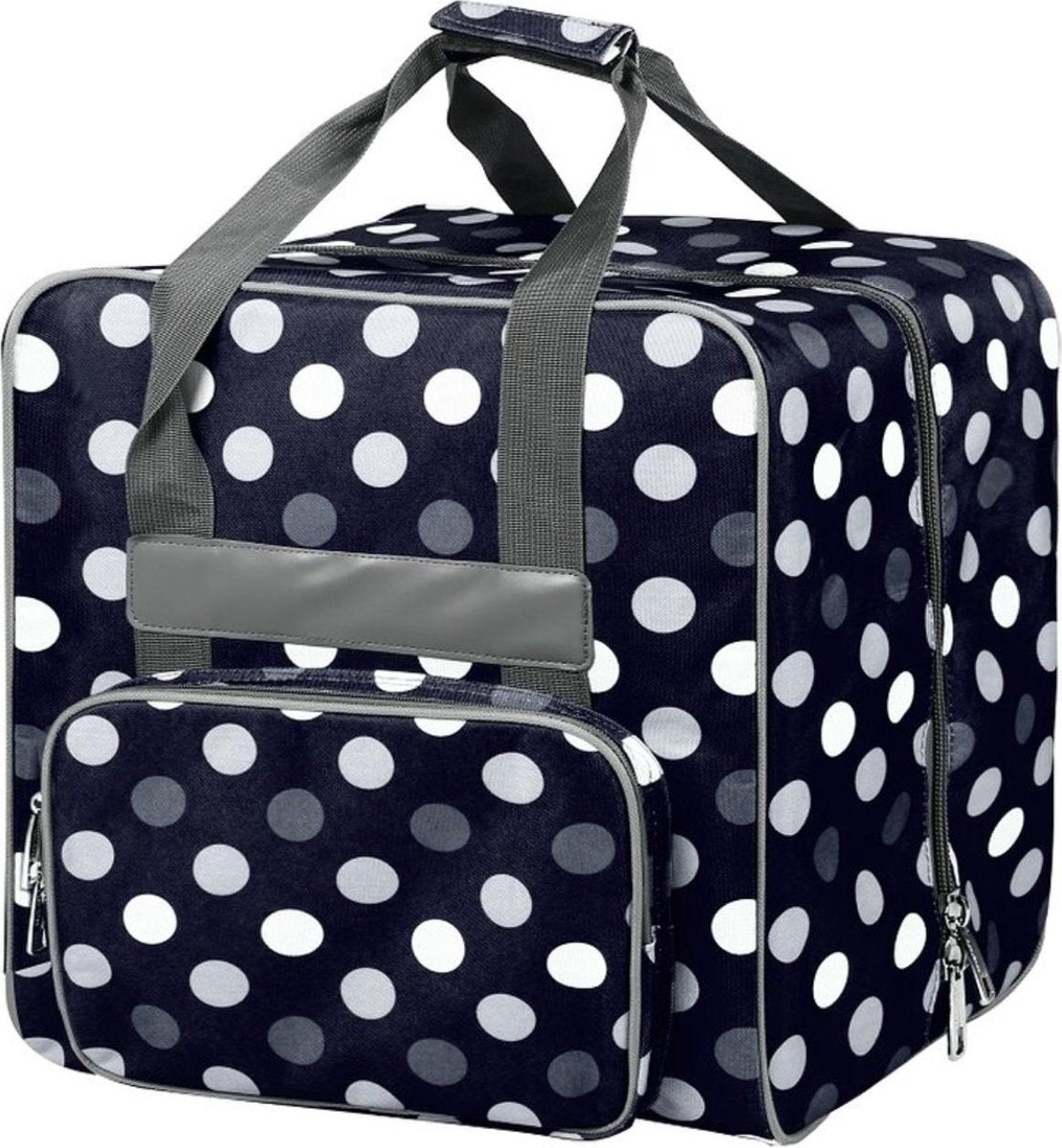 Lockmachine tas zwart-grijs polkadot