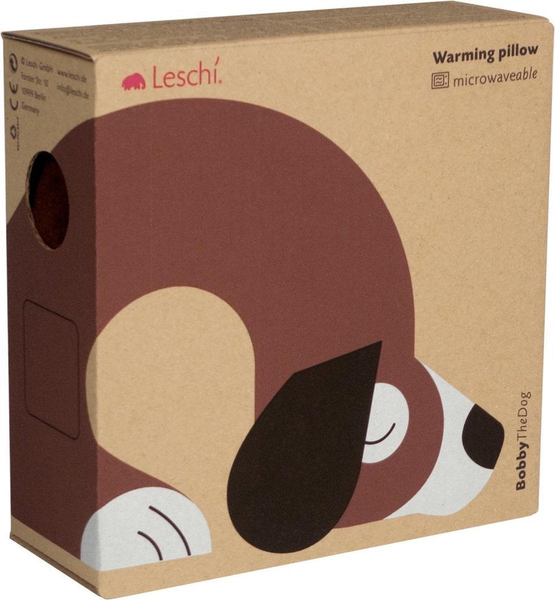 Leschi nek warmtekussen Bobby de Hond - beige