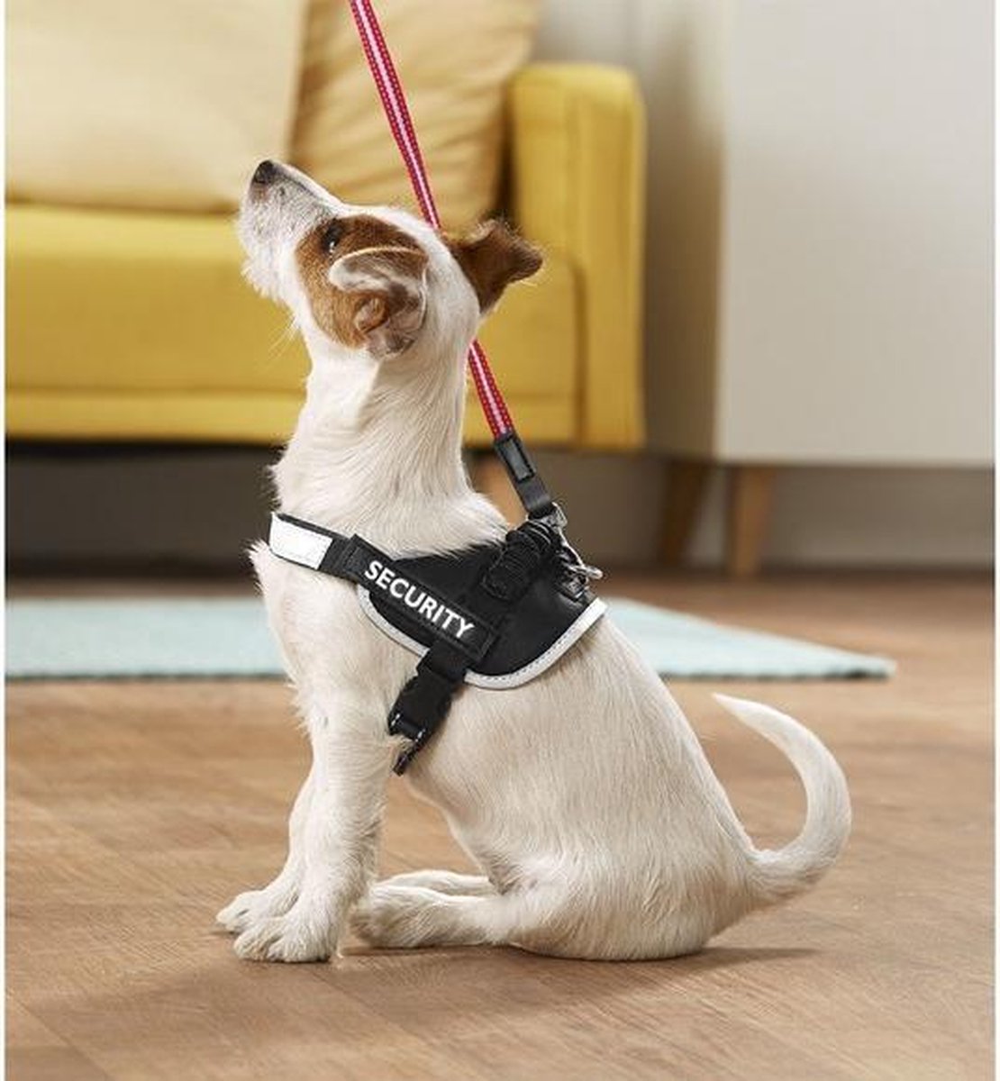 Honden Harnas - Honden Tuig - L - Borstomvang 70 tot 86 cm -  Anti Trek - Reflecterend - Zwart- fluorescerend