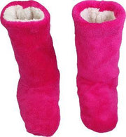 Hoog model huissok /pantoffel - Roze / Wit - Maat 36 / 38