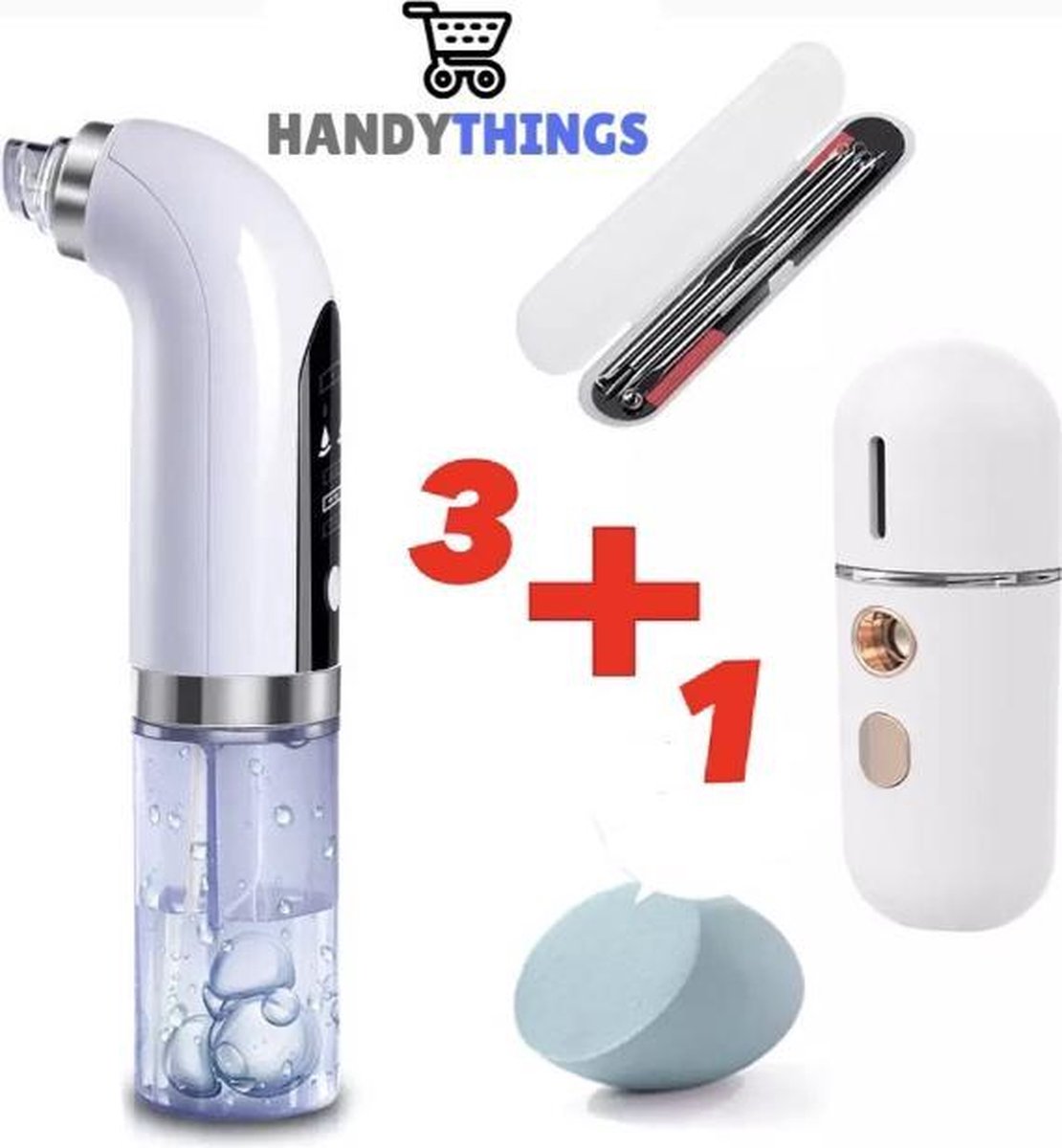 Professionele 3 + 1 Poriënreiniger Set - GRATIS Cadeau - Poriën Reiniger - Volledige Gezichtsverzorging - Blackhead Remover - Mee eter Verwijderaar - Anti Puisten